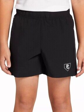 PERFECT GAME 5" Showcase Shorts Black Baseball Boys Size Medium 10-12 Athletic